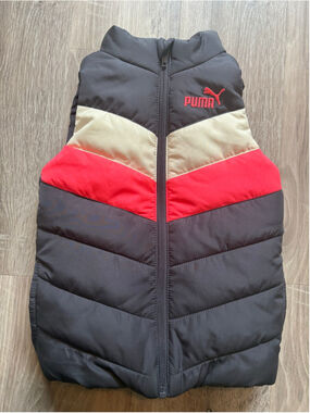 PUMA Girls Retro Striped Colorblock Puffer Vest - Size 3T
